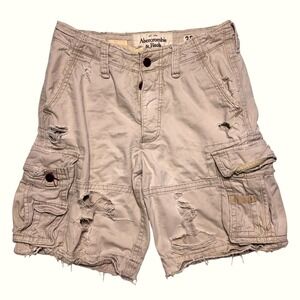 Vintage Abercrombie & Fitch Cargo Shorts Mens 30 Heavy Cotton Y2K Paratrooper